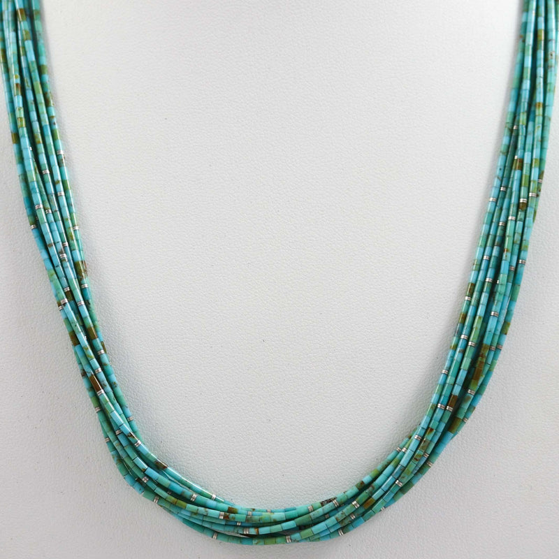 Kingman Turquoise Necklace by Joe Jr. and Valerie Calabaza - Garland&