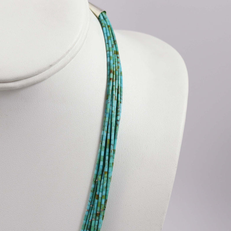 Kingman Turquoise Necklace by Joe Jr. and Valerie Calabaza - Garland&