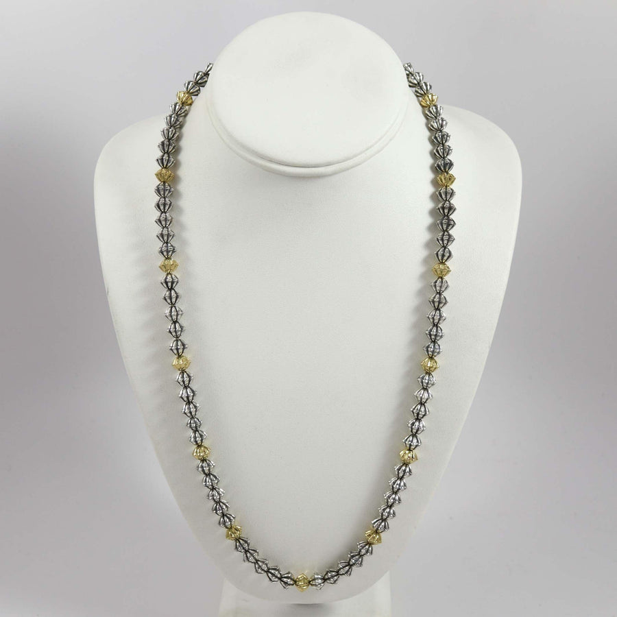 Silver and Gold Fluted Necklace by Kyle Lee-Anderson - Garland's