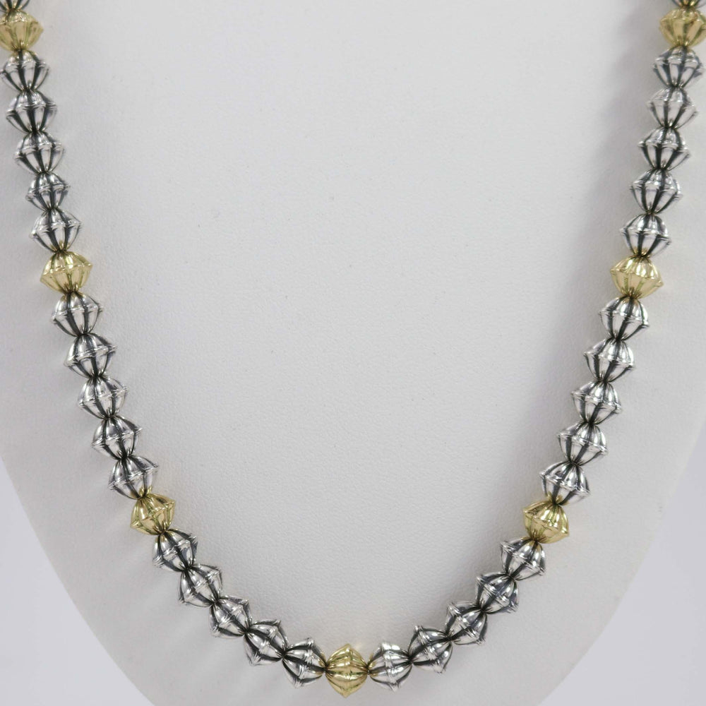 Silver and Gold Fluted Necklace by Kyle Lee-Anderson - Garland's