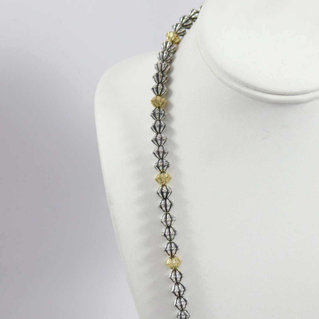 Silver and Gold Fluted Necklace by Kyle Lee-Anderson - Garland's