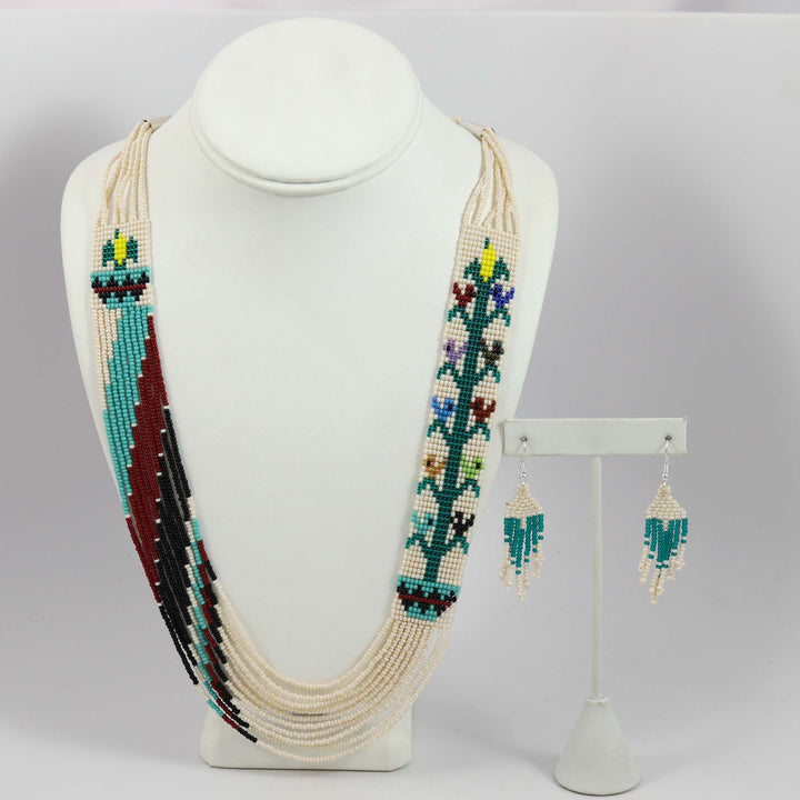 Beaded Necklace and Earrings Set