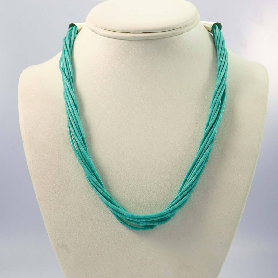 Turquoise Heishi Necklace by Joe Jr. and Valerie Calabaza - Garland's