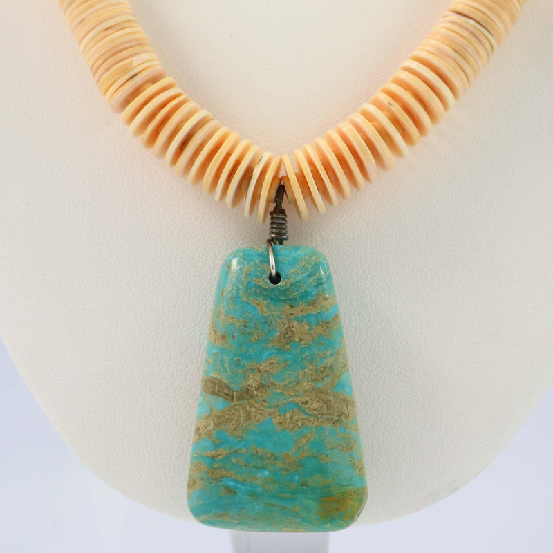 Shell and Turquoise Necklace by Lester Abeyta - Garland&