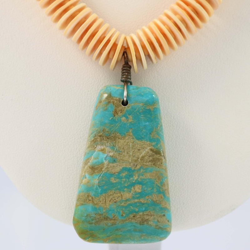 Shell and Turquoise Necklace by Lester Abeyta - Garland&