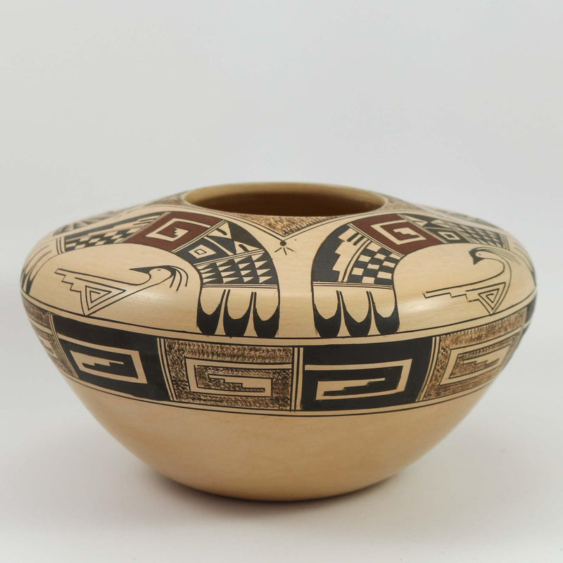 “Swans and Birds of Flight” Pot by Ramon Tahbo Howato - Garland&