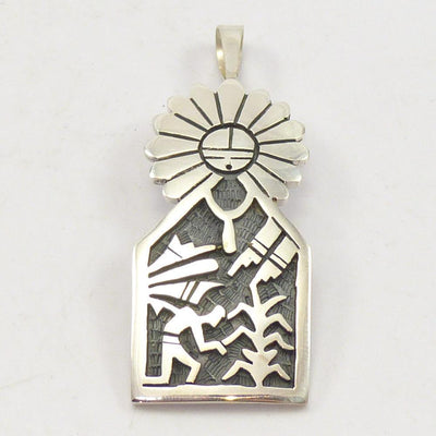 Silver Overlay Pendant by Willis Humeyestewa - Garland's
