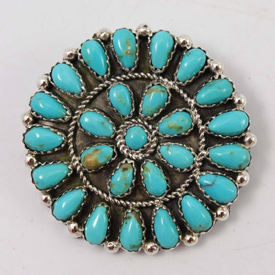 Turquoise Cluster Pin by Fannie Begay - Garland's