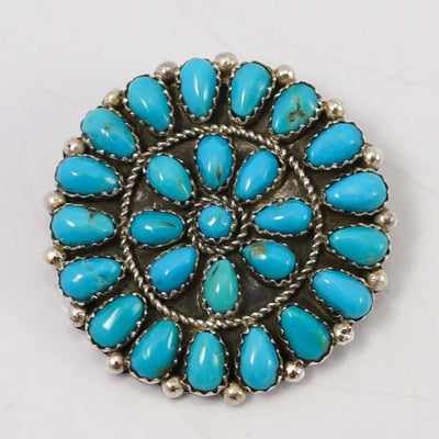 Turquoise Cluster Pin by Fannie Begay - Garland's