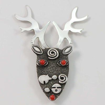 Coral Reindeer Pin by Alex Sanchez - Garland's
