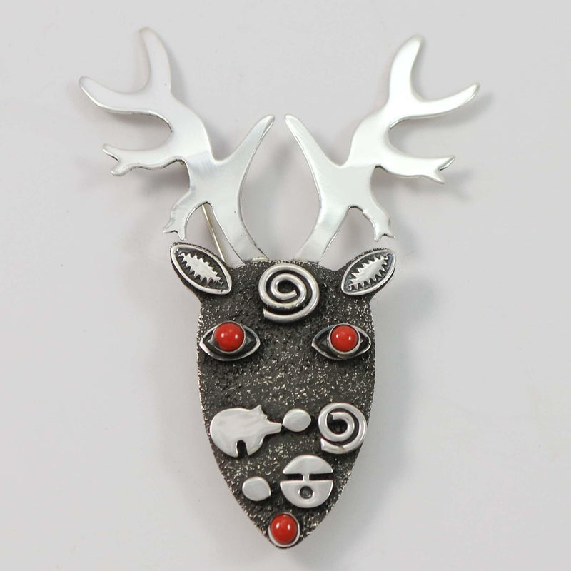 Coral Reindeer Pin by Alex Sanchez - Garland&