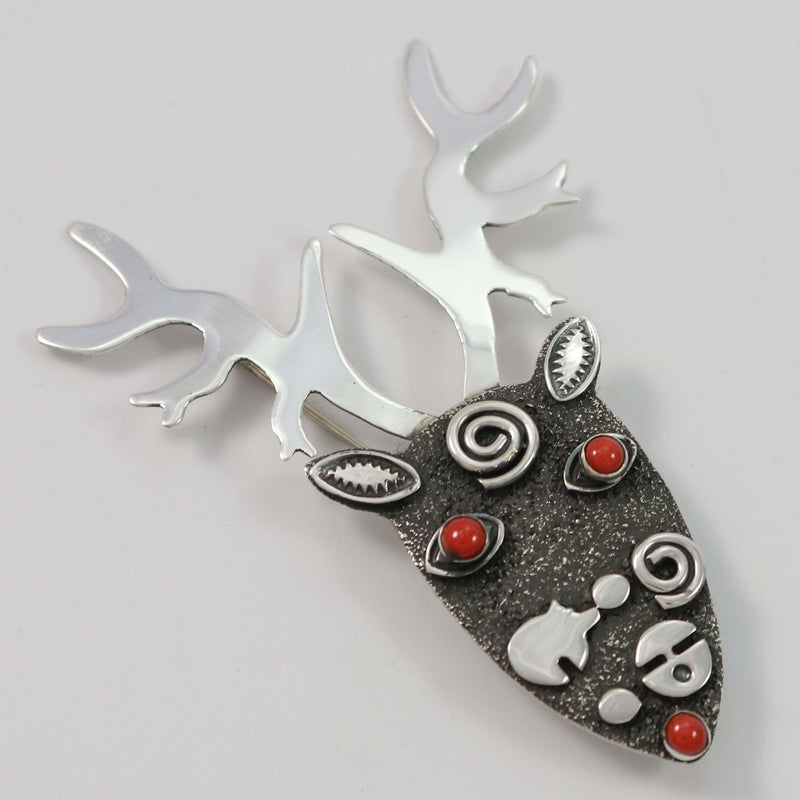Coral Reindeer Pin by Alex Sanchez - Garland&