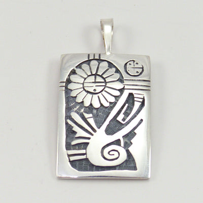 Silver Overlay Pendant by Willis Humeyestewa - Garland's