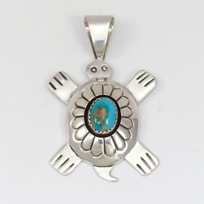Royston Turquoise Turtle Pendant by Danny Jackson - Garland's