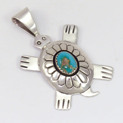 Royston Turquoise Turtle Pendant by Danny Jackson - Garland's