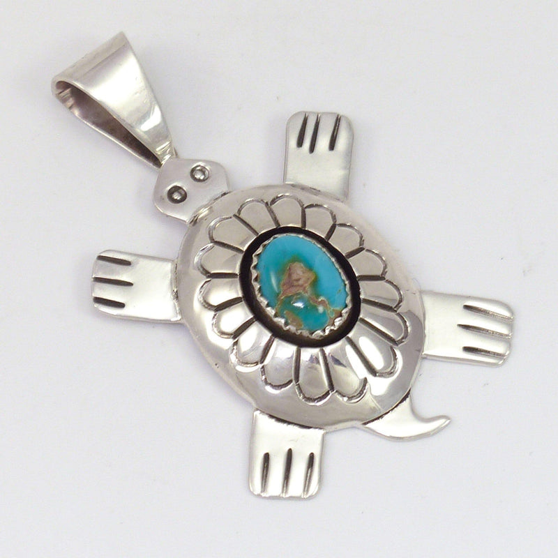 Royston Turquoise Turtle Pendant by Danny Jackson - Garland&