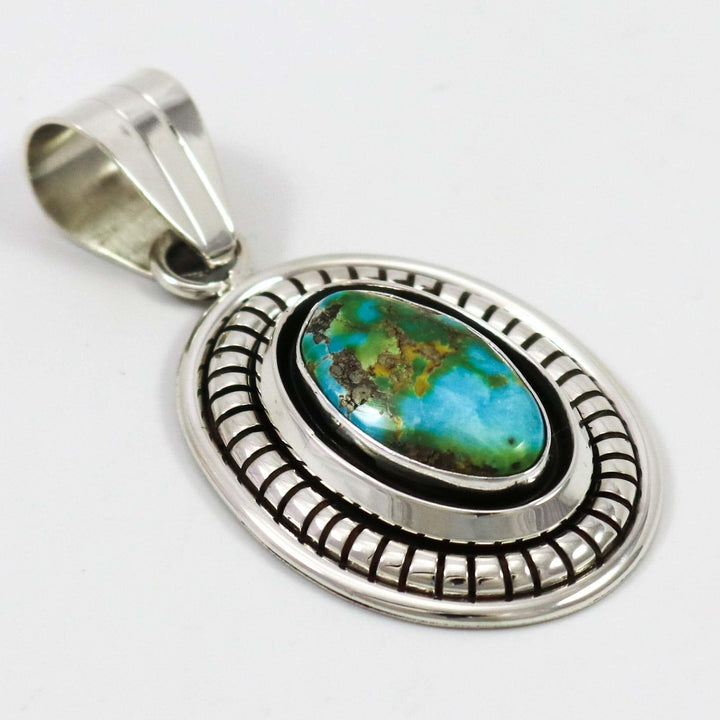 Kingman Turquoise Pendant by Marian Nez - Garland's