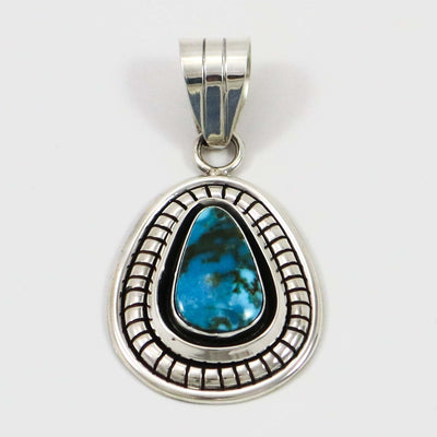 Kingman Turquoise Pendant by Marian Nez - Garland's