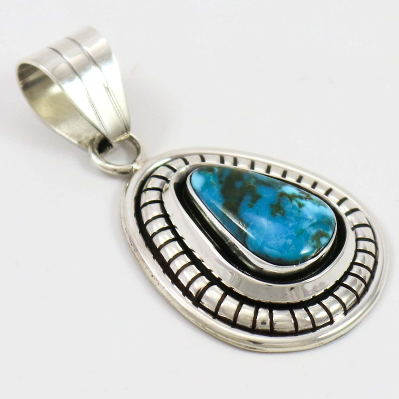 Kingman Turquoise Pendant by Marian Nez - Garland&
