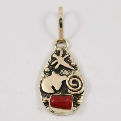 Coral and Gold Pendant by Alex Sanchez - Garland's