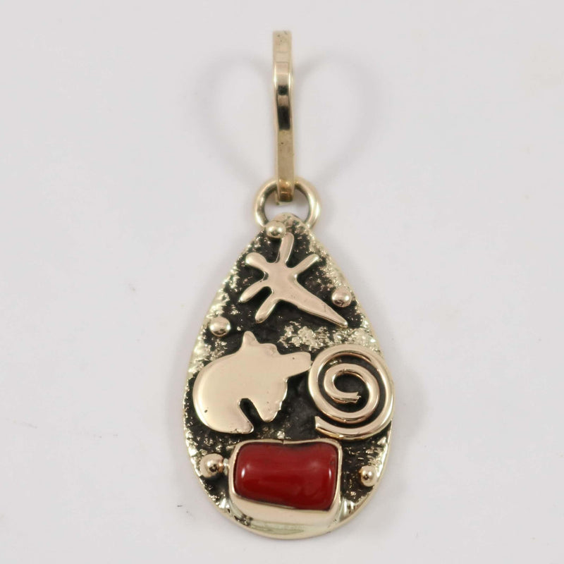 Coral and Gold Pendant by Alex Sanchez - Garland&