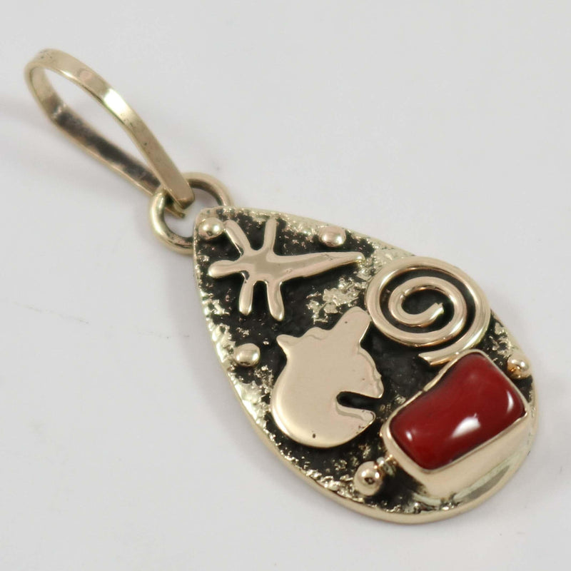 Coral and Gold Pendant by Alex Sanchez - Garland&