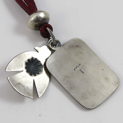 Thunderbird Dog Tag on Leather by Curtis Pete - Garland's