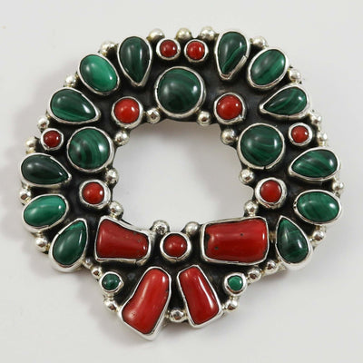 Christmas Wreath Pin by Clarissa and Vernon Hale - Garland's
