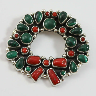 Christmas Wreath Pin by Clarissa and Vernon Hale - Garland's