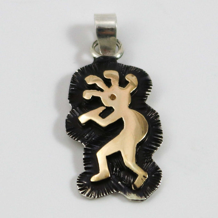 Gold on Silver Pendant by Watson Honanie - Garland's