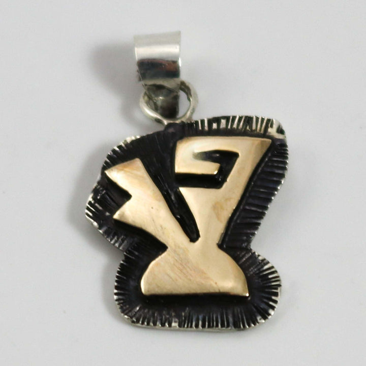 Gold on Silver Pendant by Watson Honanie - Garland's