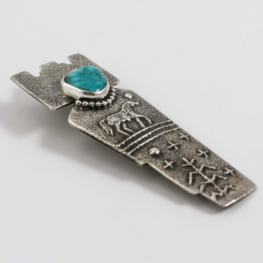 Turquoise Corn Maiden Pendant by Joel Pajarito - Garland's