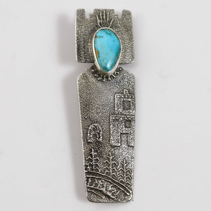 Turquoise Corn Maiden Pendant by Joel Pajarito - Garland's