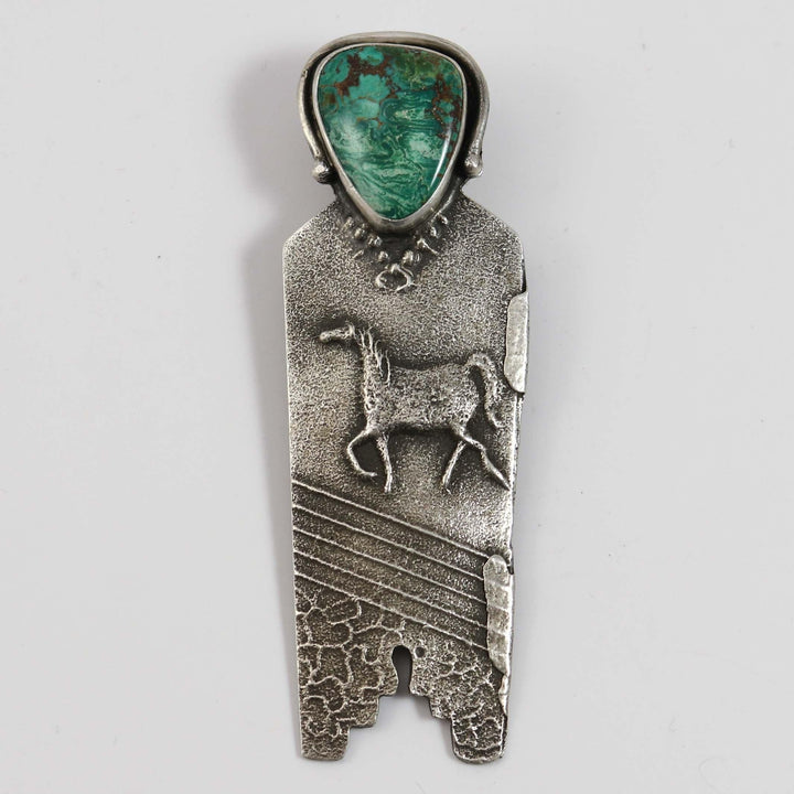 Turquoise Corn Maiden Pendant by Anthony Lovato - Garland's
