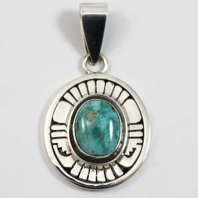Turquoise Mountain Pendant by Leonard Nez - Garland's