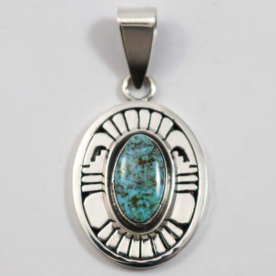 Kingman Turquoise Pendant by Leonard Nez - Garland's