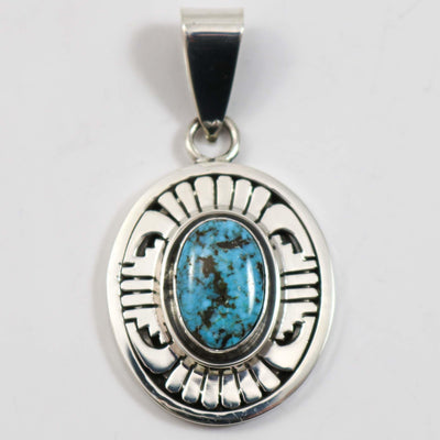 Kingman Turquoise Pendant by Leonard Nez - Garland's