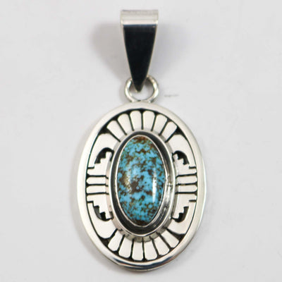 Kingman Turquoise Pendant by Leonard Nez - Garland's