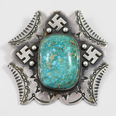 1930s Turquoise Whirling Log Brooch by Vintage Collection - Garland's