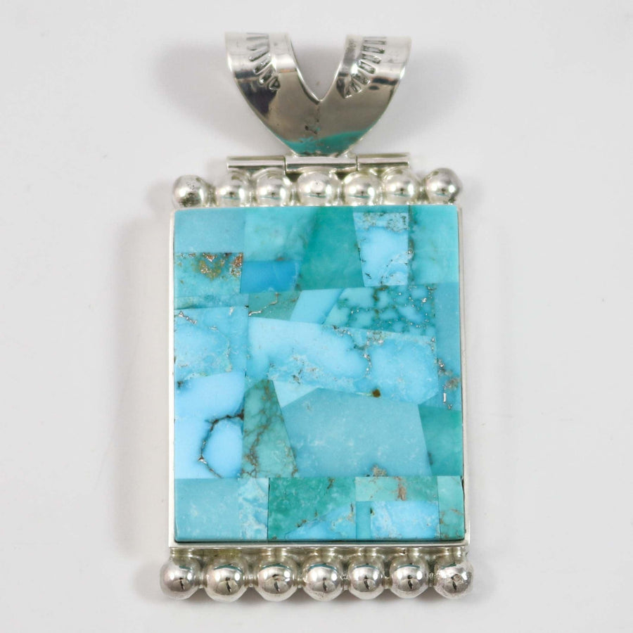 Turquoise Inlay Pendant by Bryon Yellowhorse - Garland's