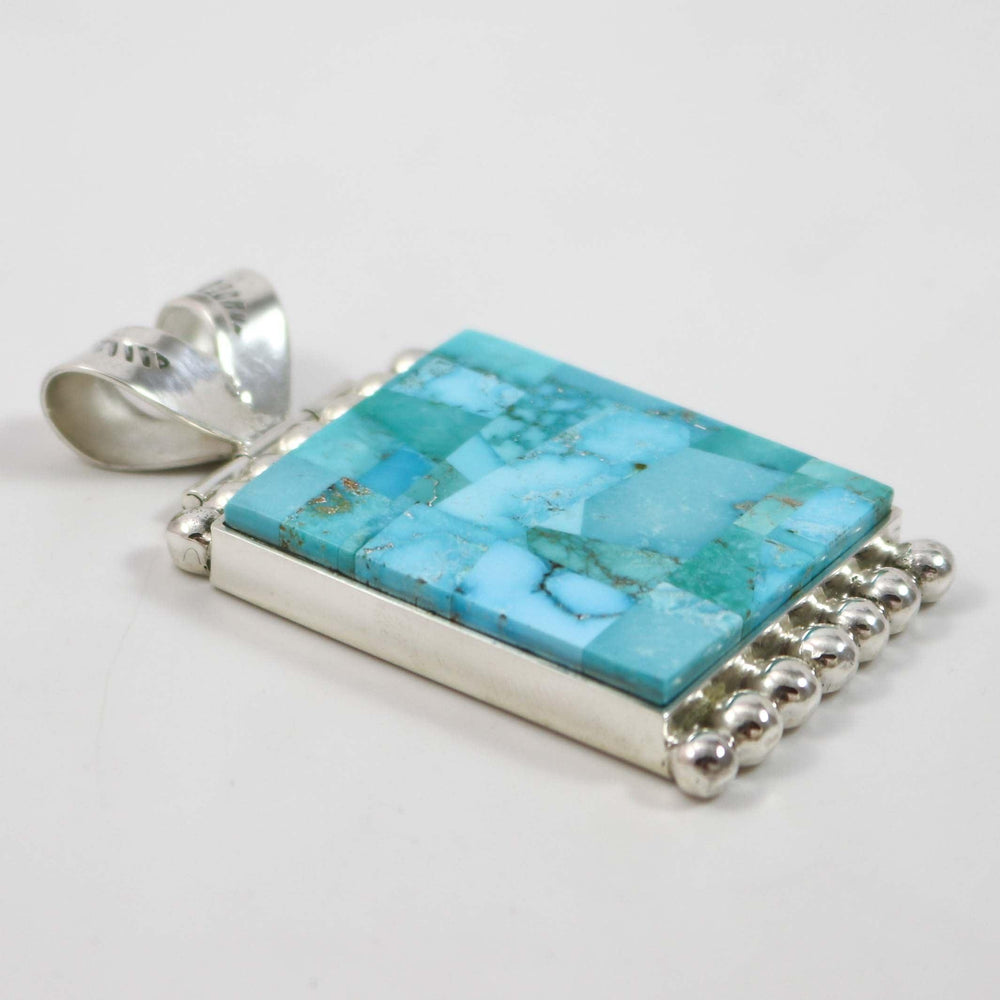 Turquoise Inlay Pendant by Bryon Yellowhorse - Garland's