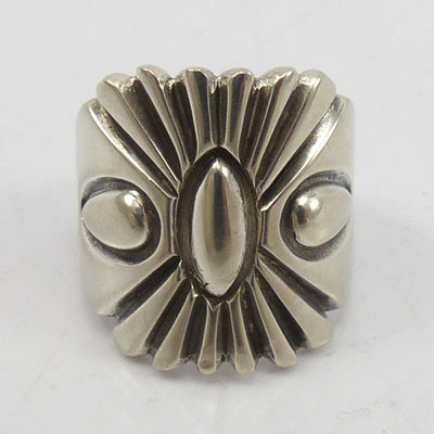 Stamped Silver Ring by Thomas Jim - Garland's