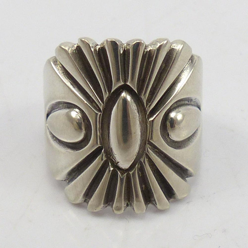 Stamped Silver Ring by Thomas Jim - Garland&