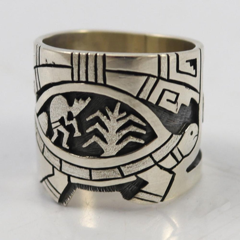 Hopi Overlay Ring by Berra Tawahongva - Garland&