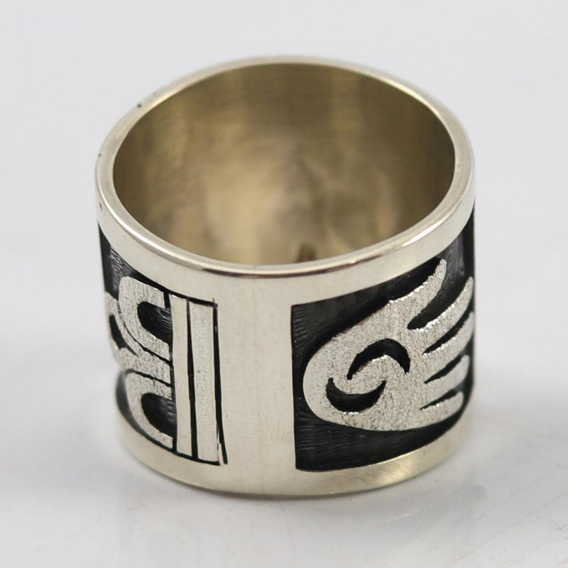 Hopi Overlay Ring by Berra Tawahongva - Garland&