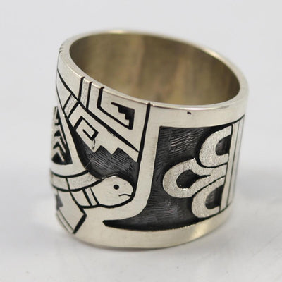 Hopi Overlay Ring by Berra Tawahongva - Garland's