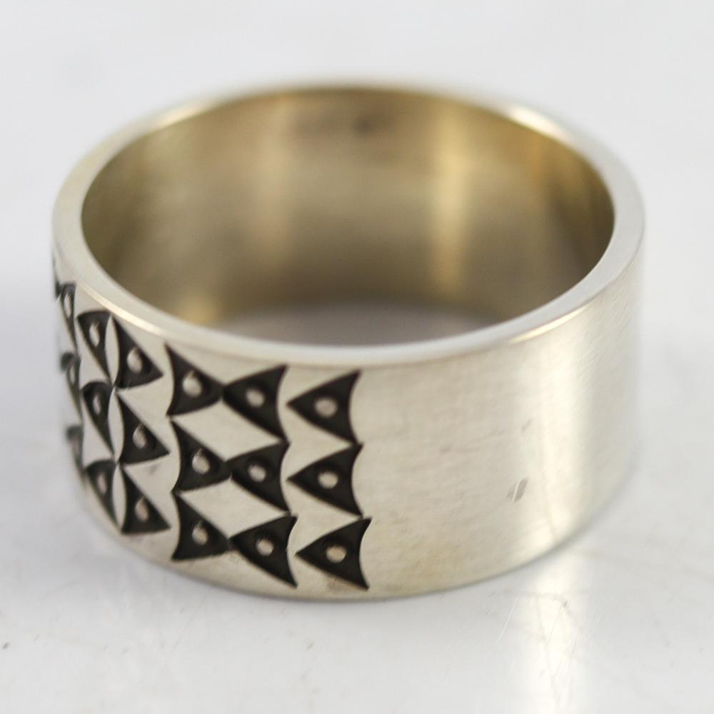 Stamped Silver Ring by Norbert Peshlakai - Garland's