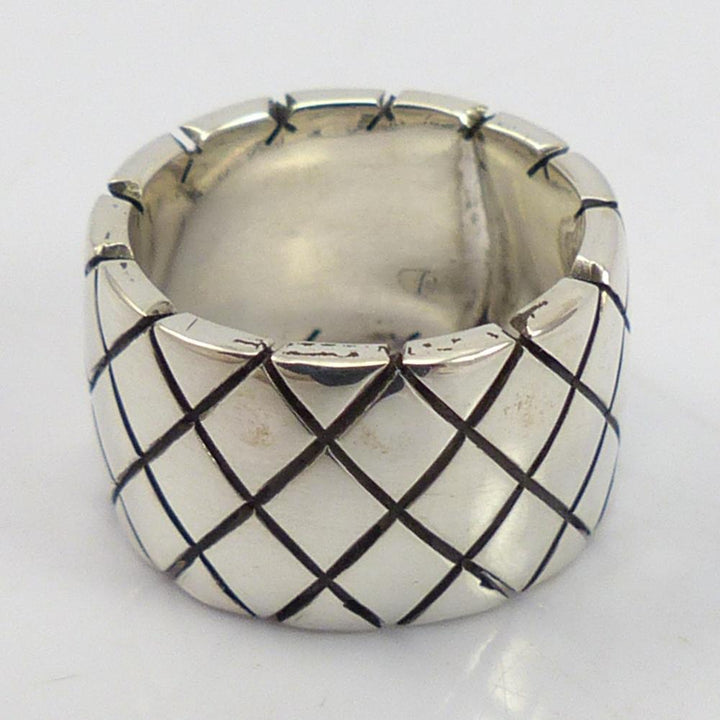 Stamped Silver Ring by Christopher Ray Yazzie - Garland's