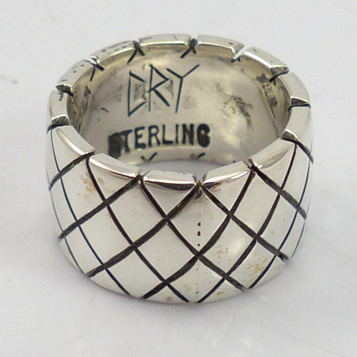 Stamped Silver Ring by Christopher Ray Yazzie - Garland's