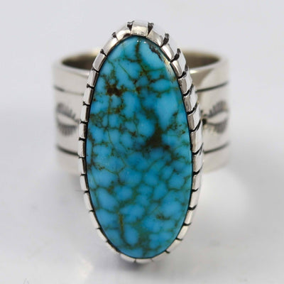 Kingman Turquoise Ring by Marian Nez - Garland's